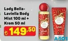LADY BELLA LAVİELLA BODY MİST 100 ML + KREM 50 ML fiyat ve kampanya bilgisi